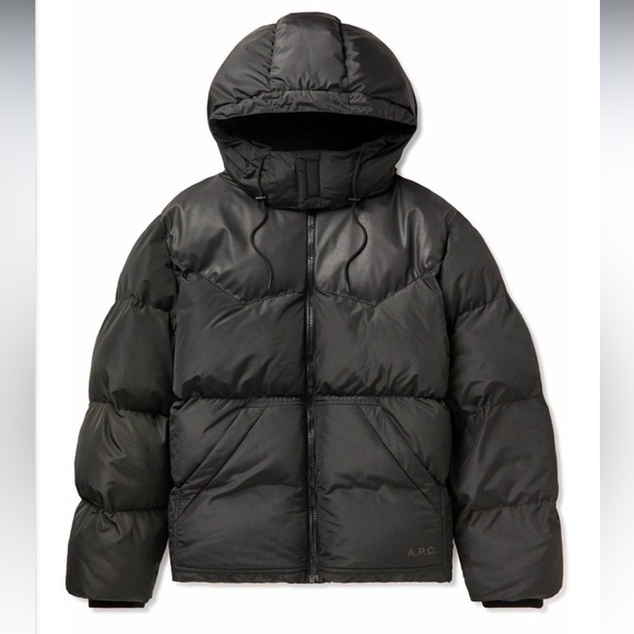 A.P.C Black puffer jacket with hood - Picture 1 of 9